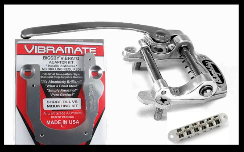 Bigsby B5, Vibe V5 Short Tail, Allparts roller bridge Fits Gibson/Epi SG large batwing pickguard image 1