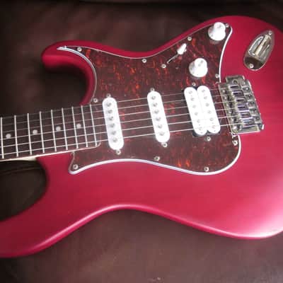 Cort G Series G110 Double Cutaway HSS Electric Guitar G110OPBC-U - Open Bore Black Cherry image 2