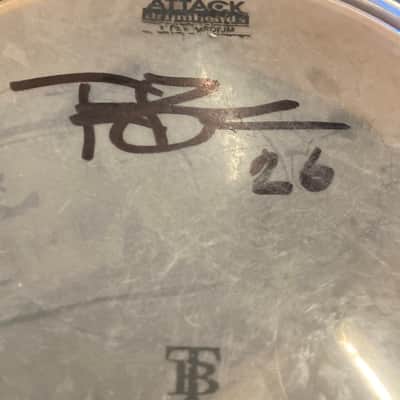 Terry Bozzio's DW - 2x8" Collector's Series Piccolo Tom - Natural Satin Oil, "Db" Autographed! image 5