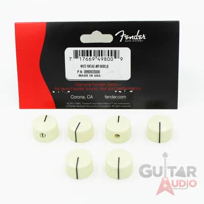 Genuine Fender "Radio" Amplifier/Amp Control Knobs - Vintage White - Set of 6 image 1