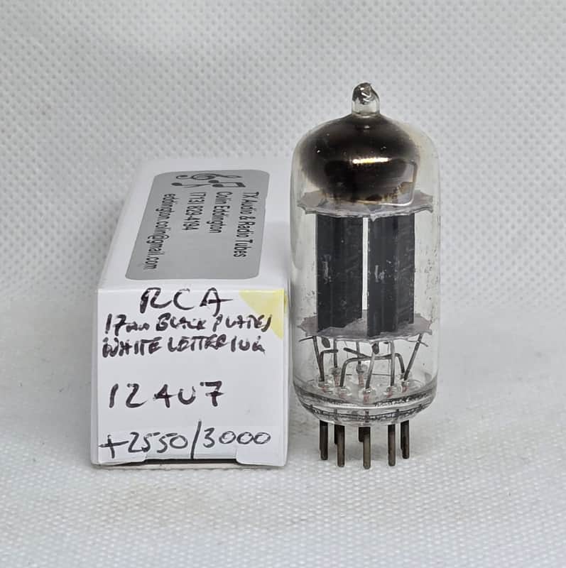 RCA 12AU7 Long Black Plate Balanced Single NOS 12AU7A image 1