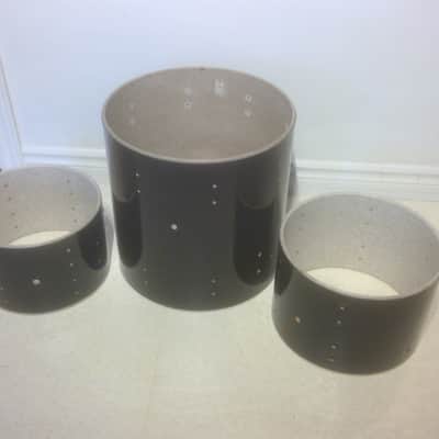 Vintage 1970's TAMA 3pc Black Zola Drum Shells 16x16,13' & 12' Great Projects image 6