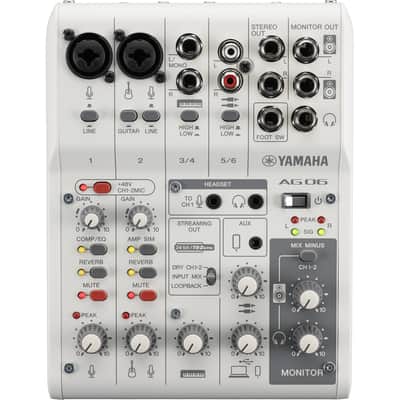 Yamaha AG06MK2 6-Channel Mixer and USB Audio Interface (White) image 2