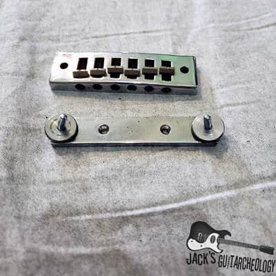Gibson "Harmonica" Schaller-made Tune-O-Matic Bridge for Marauder, L6S, S-1 (1970s, Chrome) image 15
