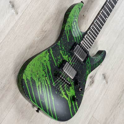 ESP USA Horizon-II Guitar, Ebony Fretboard, EMG 81X / 85X Pickups, Alien Blood Splatter image 2