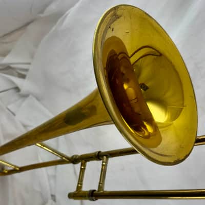 King 606 Student Model Tenor Trombone - Clear-Lacquered Brass image 5
