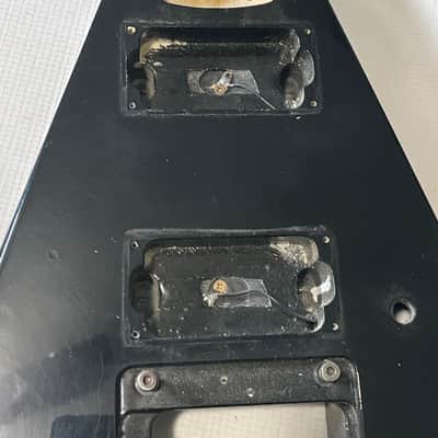 1990's MIJ Jackson Professional King V Black Guitar Body Floyd Tremolo Ready image 5
