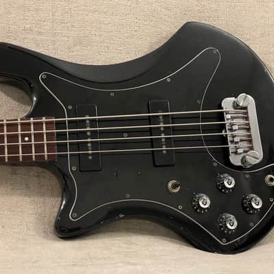 1979 Guild B-302 Left Hand Black 34” Scale Electric Bass Made In USA Rare Hard To Find Lefty - Video Demo image 1
