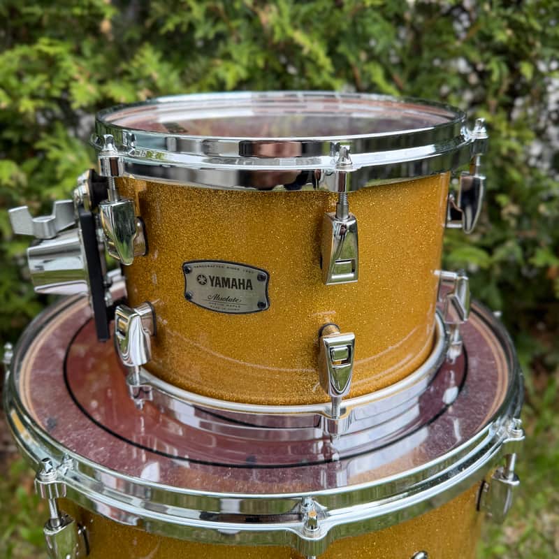 Yamaha Absolute Hybrid Maple 10x7 Tom Drum // Drum Set Gold Champagne Sparkle AHM image 1