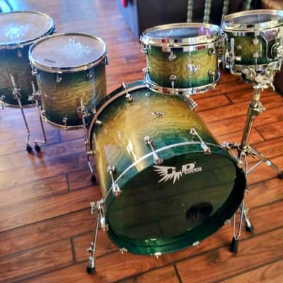 5 Piece Hendrix Drums Custom Walnut Tamo Ash Exotic Drum Kit image 1