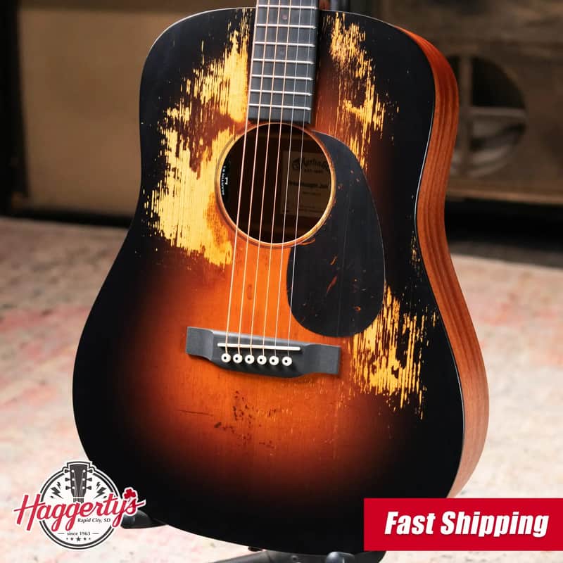 Martin D Jr-E StreetLegend Acoustic/Electric Guitar - Burst with Gig Bag image 1