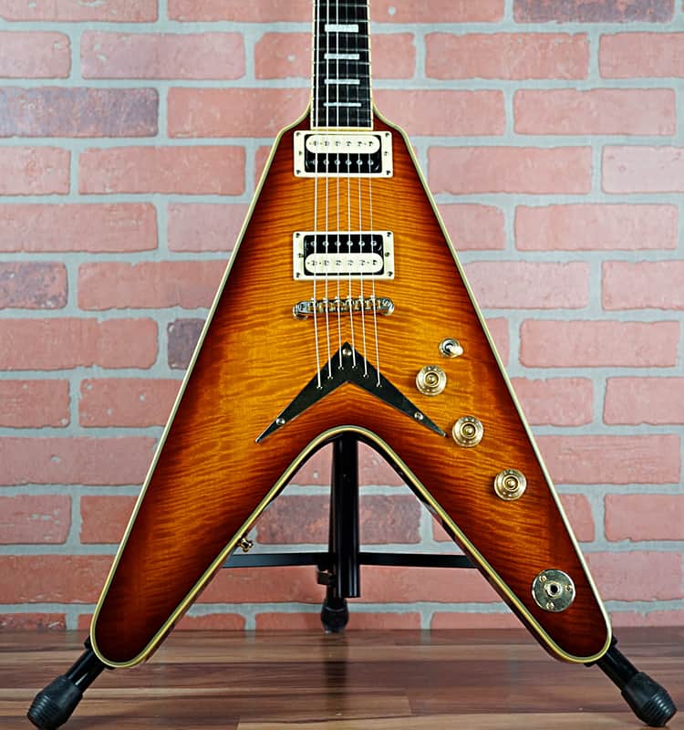 Dean V 79 Select Flame Top Vintage Sunburst With Matching