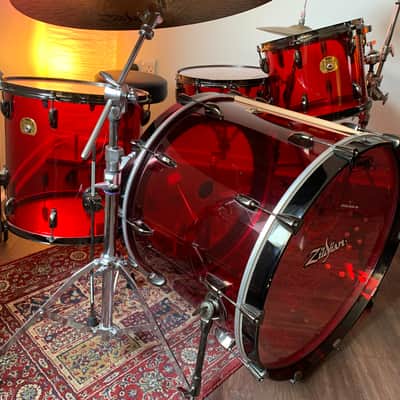Peace Echoplasma - 5pc Acrylic Drum Kit wine red WITH Yamaha Hardware, Stool & Zildjian Cymbals image 2