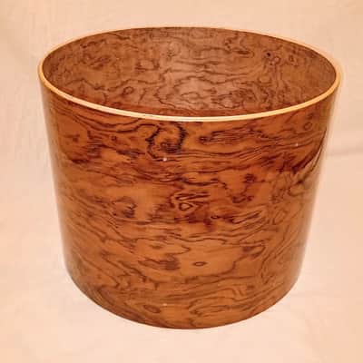 UNMARKED 18x14" BUBINGA/MAPLE/BUBINGA BASS/TOM SHELL - CLEAR GLOSS - BUYER SHIPS! image 3