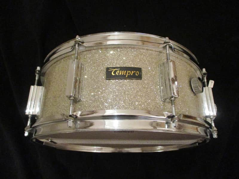Tempro Vintage 14 X 5 Snare Drum, Silver Sparkle, Made In Japan - Excellent! image 1