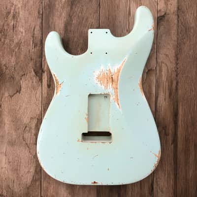 FRANCHIN Mercury guitar body Heavy Relic Aged Sonic Blue 100% Nitro Lacquer HSS Poplar Stratocaster-Strat-S-Style Made in Italy - Stock piece #23400826 image 9