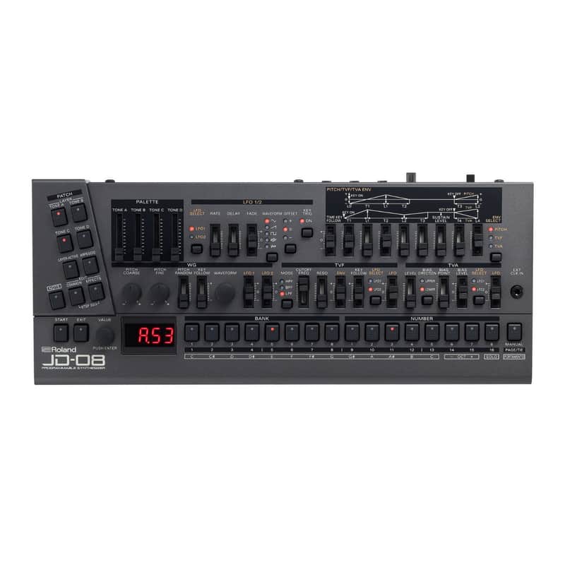Roland JD-08 64 Presets MIDI USB and External Clock Input Metal Front Construction Portable and Compact 108 Waveforms Tabletop Sound Module Boutique Synthesizer image 1