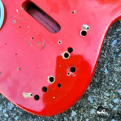 Teisco MIJ Body w/ Amp Routs *NON-FUNCTIONING* (1960s - Red) image 8