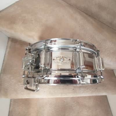 Rogers Vintage 7 line Dynasonic chrome over brass snare drum 1963/64 Cleveland SN 5244! image 9