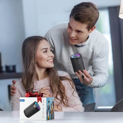 Small Portable Bluetooth Speaker with LED Lights, TWS Stereo Sound, Bluetooth 5.3, AUX & TF Card Support, USB-C Rechargeable Wireless Speaker image 6