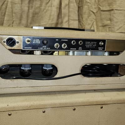Fender Tremolux 2-Channel 35-Watt 2x10" Piggyback Guitar Amp 1963 - 1965 - Black Panel image 5