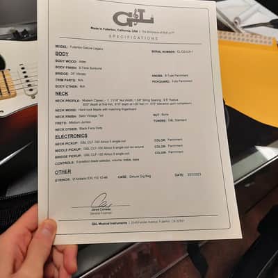 G&L USA Fullerton Deluxe Legacy - 3 Tone Sunburst image 12