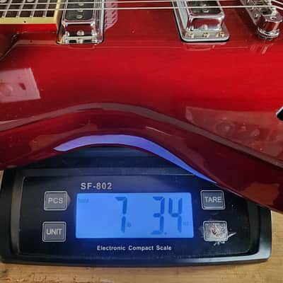 Eastwood Airline Custom K-200 Deluxe semi-hollow double-cut Bigsby w/hsc 2015 - red burst image 16