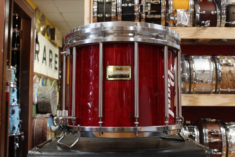 Pearl 12x14 Free Floating Championship Pipe Band Series Marching Snare Drum in Cherry Lacquer image 1