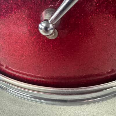 Ludwig #491 5x14 1960’s Pioneer Snare - Red Sparkle Mint image 3