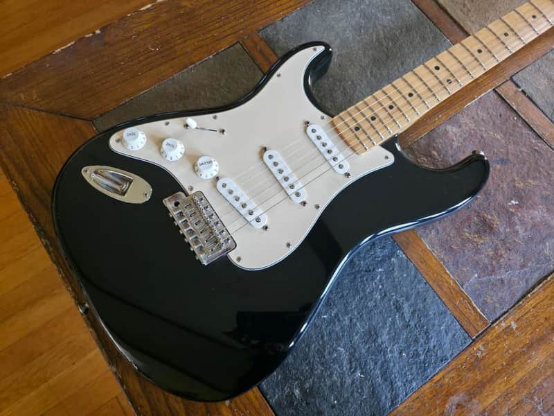 Fender MIM strat 60th Anniversary lefty w/bag 2006 - blk image 1
