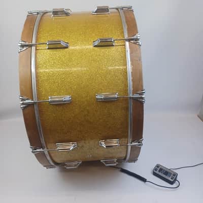 Rogers 14x28"Dayton Holiday Bass Drum Virgin Gold Sparkle 60s Pre-Powertone Ohio image 16