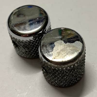 1960s Fender USA Barrel knob pair for Telecaster P-bass + Lap steel chromed Alloy original Vintage image 2
