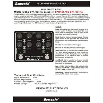 Demonfx Microtube D7K "Bass" Preamp Very Slight Ripped Box ONLY $68.00 image 6