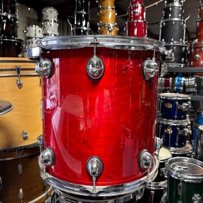 Premier Genista 14” Red Floor Tom Drum 90’s image 2
