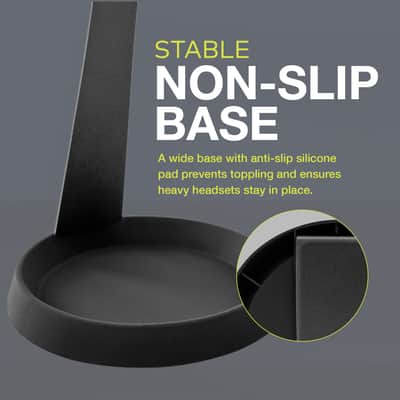 Knox Gear Aluminum Headphone Stand for Desk with Solid Base Mount (Black) image 4