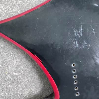 Red and Black Guitar Warlock Style Body, String Through image 4
