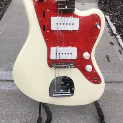 Fender Jazzmaster 1996 Olympic White body / red pick guard Anniversary year image 5