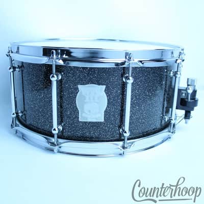 WFL III 6.5x14 Black Sparkle Snare Drum Laser Cut Vent Hole Commemorative WFL#19 image 1