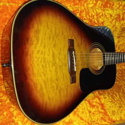 1999 Washburn   D-10Q Dreadnough - Quilted Sunburst image 2