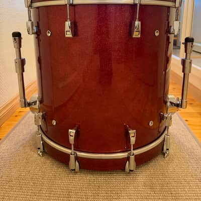 Yamaha 20x18 Maple Custom Absolute bass drum - burgundy sparkle image 11