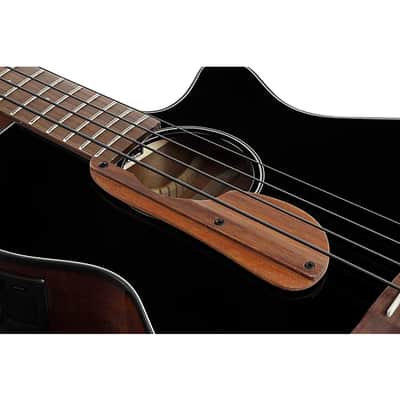 Ibanez AEG Series AEGB24E Acoustic Electric Bass Guitar Black High Gloss image 8