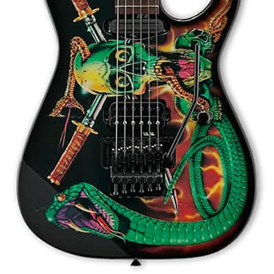 ESP George Lynch GL Black w/ Skulls & Snakes Graphic Electric Guitar New w/ Case - Skull -In Stock! image 2