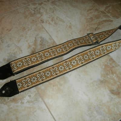 Vintage 1960's ACE Guitar Strap! Yellow Nirvana, Bob Dylan Hippie Pattern! Old! image 1