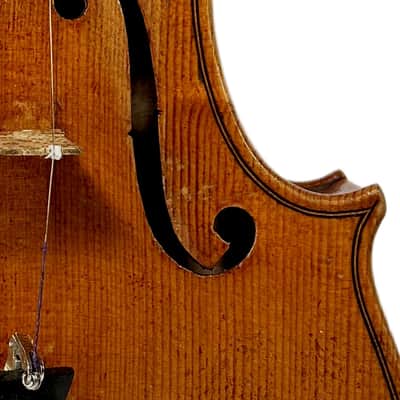 Vintage 4/4 Violin Outfit – Beautiful Flamed Maple Back – Old European Labeled Violin with Bow & Case – Warm Resonant Tone (Video) image 15
