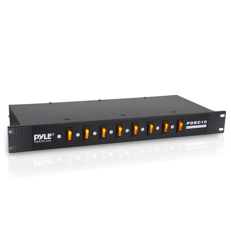 Pyle Pro 8 Outlet Rack Mount Power Supply Center with Each Outlet Switch image 1
