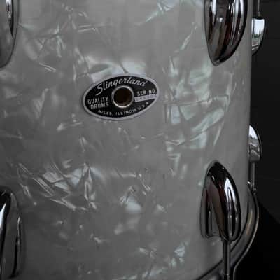 Vintage Early 1970's Slingerland SoundKing 10x14 Rack Tom with Mount in White Marine Pearl image 2