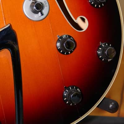 Wurlitzer 2 Pickup Jazz Guitar 1960'S Sunburst image 5