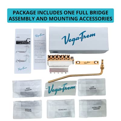 Vega-Trem VT1 Ultra-Trem 2-Points Gold Stratocaster Guitar Tremolo Bridge For Strat No Mods Easy Installation (Gold, Right) image 7