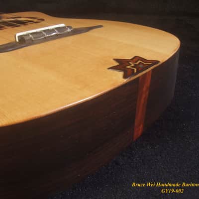 Handmade Gypsy Baritone Ukulele, Solid Spruce & Indian Rosewood, Slotted Head, Soft-bag, Bruce Wei GY19-002 image 9