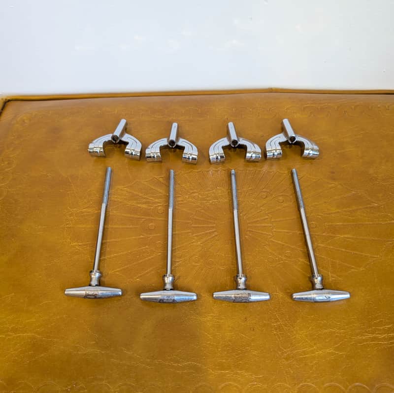 Pearl Hoshino MIJ Slingerland Torpedo Copy Bass Drum Tension Rods and Claws (x4) 1960s image 1